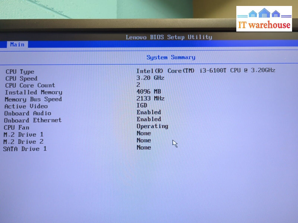 Lenovo ThinkCentre M710q Tiny PC INTEL i3-6100T /4GB RAM (MISSING PARTS,READ)