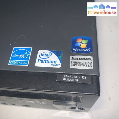 Lenovo ThinkCentre M71e Desktop 3176 Intel 4GB Ram 250GB windows Pro XP SP3