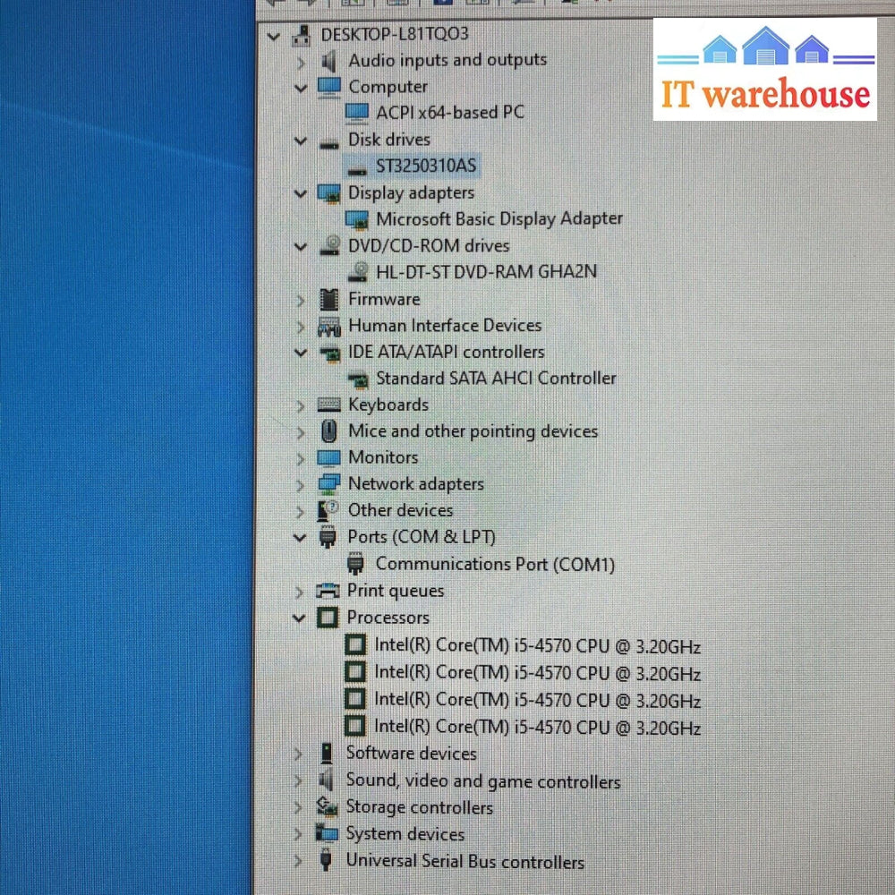 Lenovo ThinkCentre M73 Desktop Intel i5-4570 CPU / 8GB RAM / 250GB HDD / Win10 ~