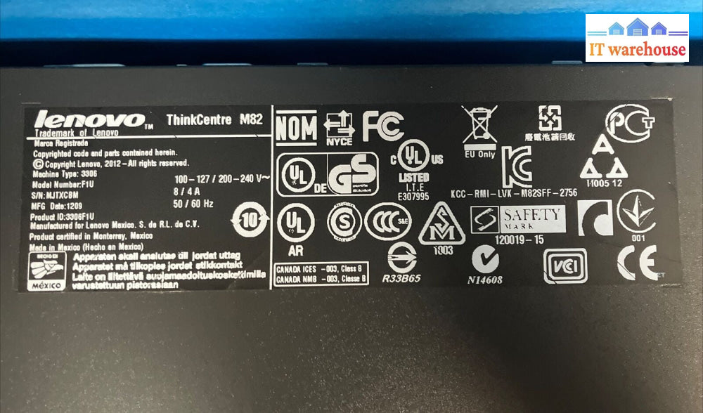 Lenovo ThinkCentre M82 SFF i3-3220/4GB RAM 500GB Windows XP sp3 (9 pin serial)