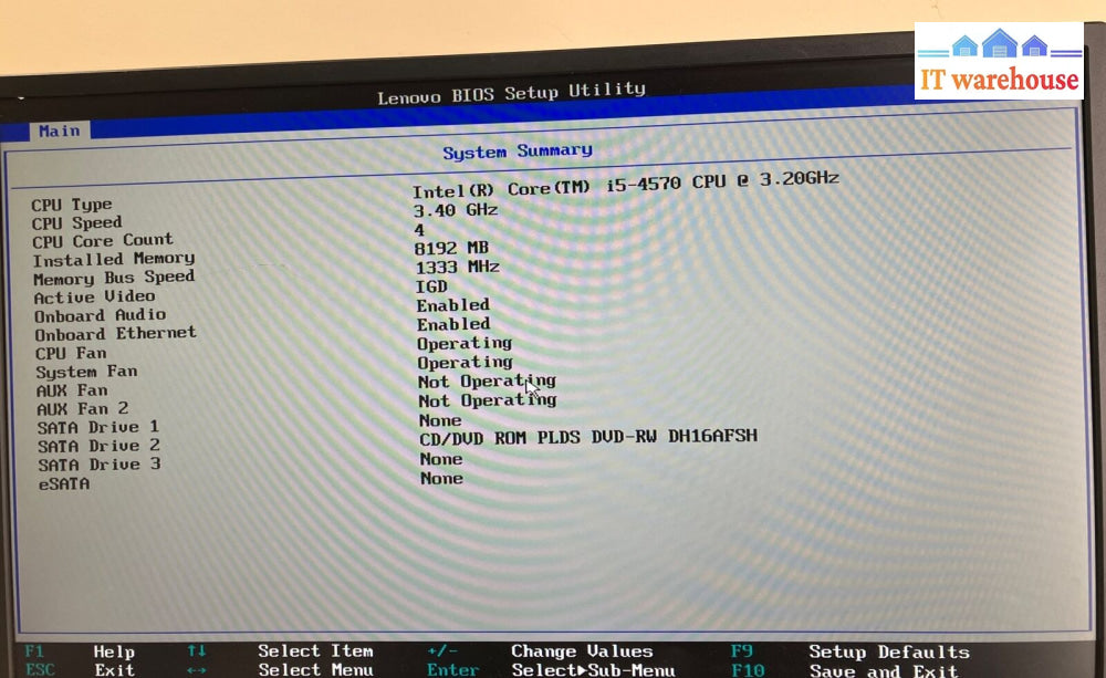 Lenovo ThinkCentre M93p SFF Desktop Intel Core i5-4570 CPU / 8GB RAM / No HDD ~