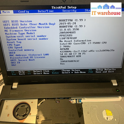 Lenovo ThinkPad E570 15.6’’ i7-7500U laptop parts (Boot to BIOS)
