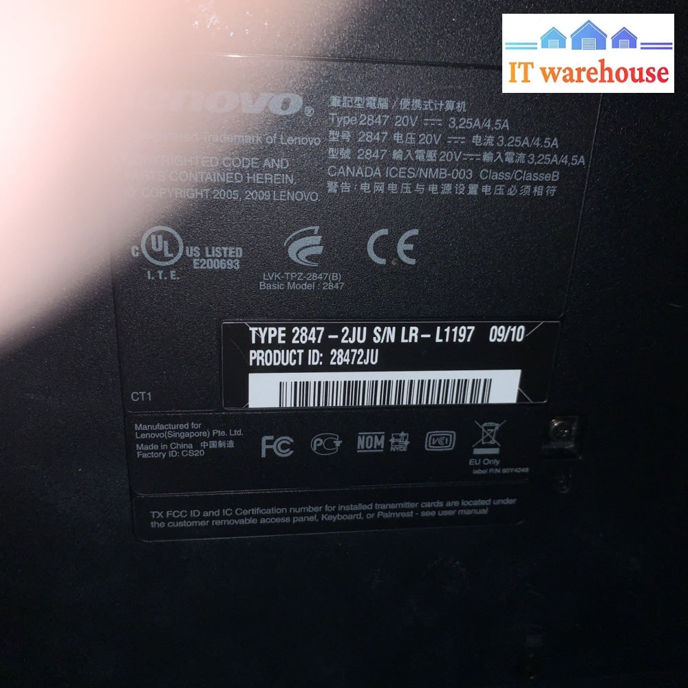 Lenovo ThinkPad SL510 15.6’’ Webcam C2D 2GHz 4GB Ram 120GB Hd Win7/Office 2013