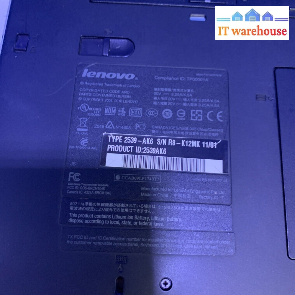 Lenovo thinkpad T410 14’’ Core i5 M 520 2.4GHz 6GB RAM 500GB Win10 laptop