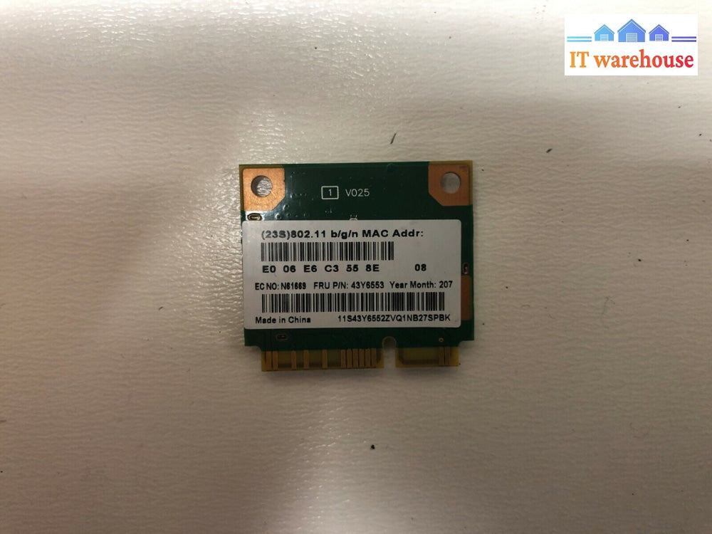 Lenovo Thinkpad Wireless N Card N61669 Tested