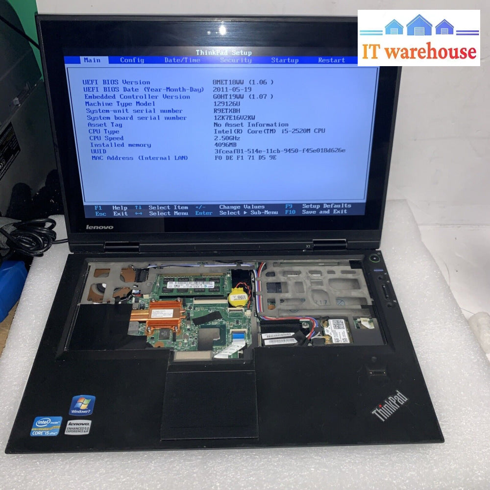 Lenovo ThinkPad X1 / 1291-26U 13.3’’ laptop working motherboard/screen