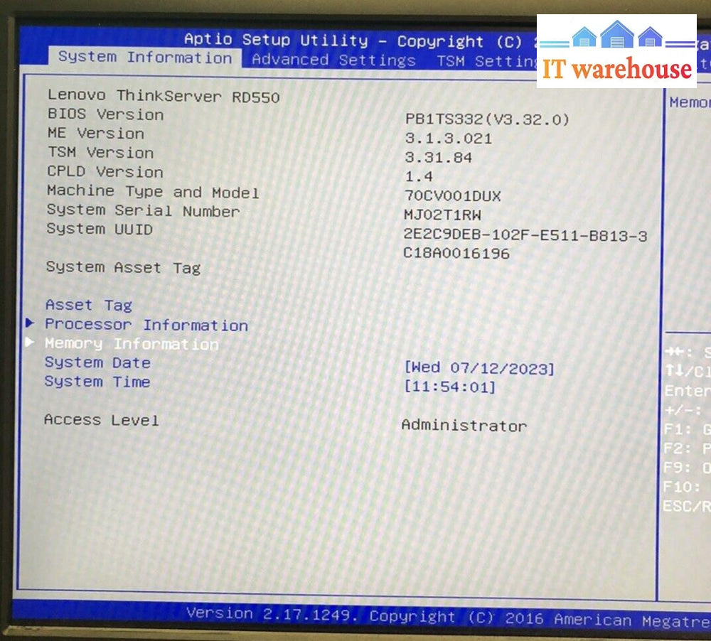 +Lenovo Thinkserver RD550, E5-2620 v3 2.40GHz, 8GB DDR4, 4xHDD Caddy, NO HDD