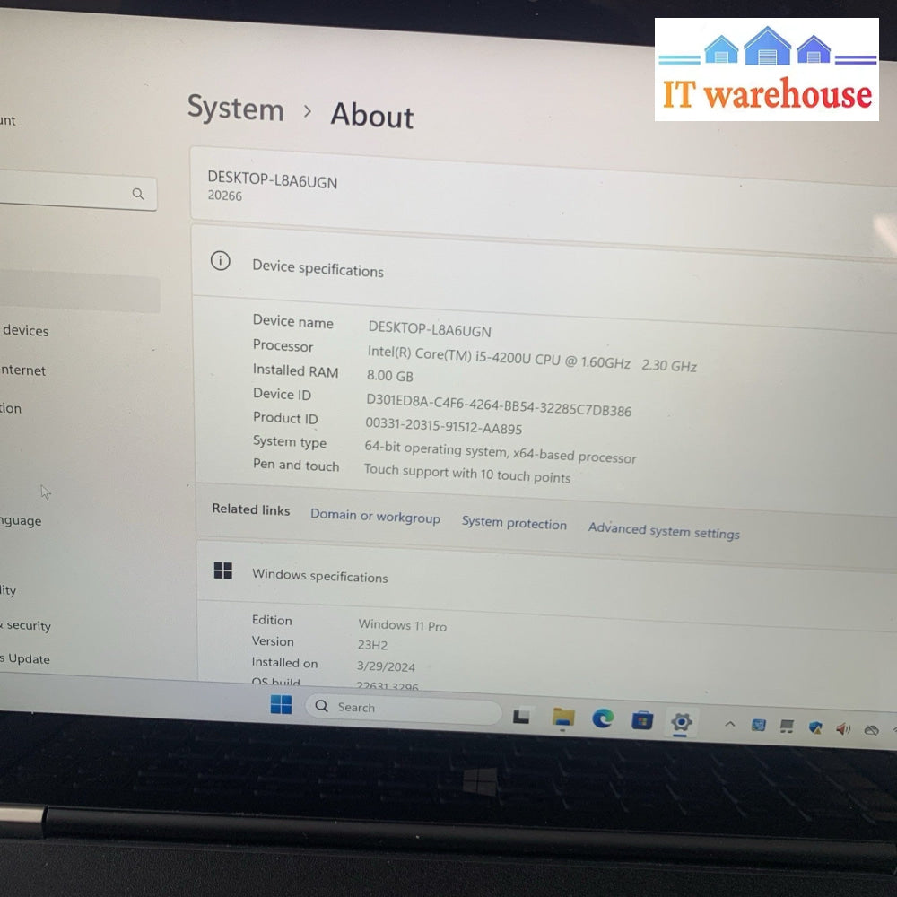 Lenovo Yoga 2 PRO 13.3" Touch FHD Laptop i5-4200U 1.60GHZ/ 8GB/240GB SSD/Win11 P
