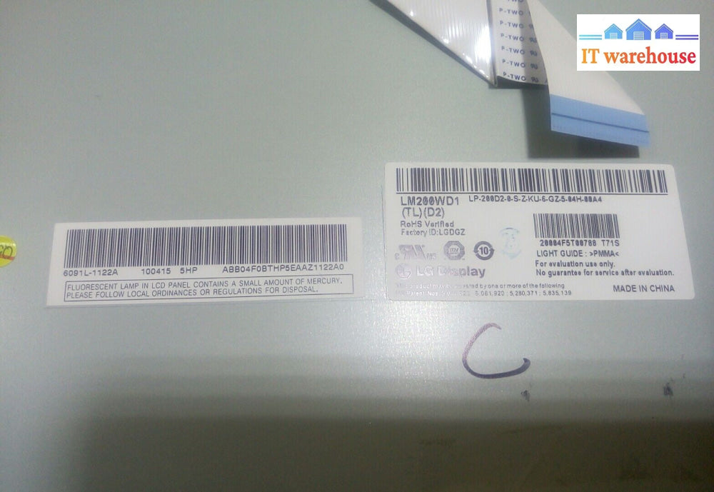 - LG 20" LCD DISPLAY  SCREEN  PANEL LM200WD1 TL D2