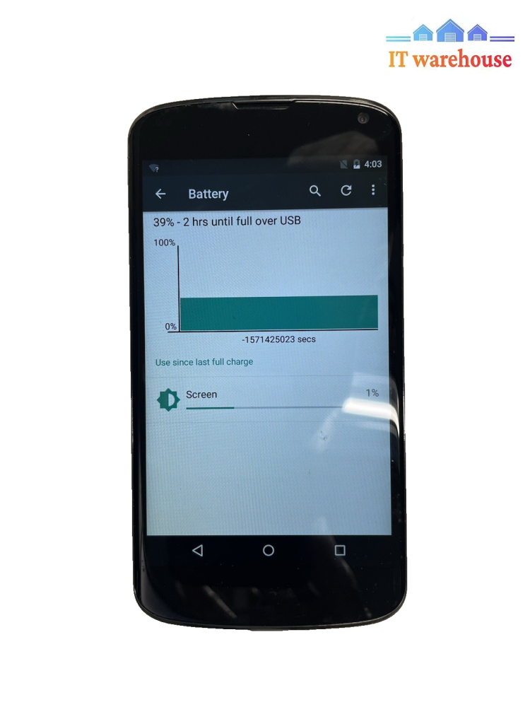 LG   Google Nexus 4 - 16GB - Black (Unlocked) Smartphone Tested  +