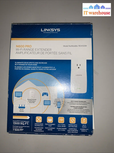 Linksys RE4100W N600 Wireless Dual Band WiFi Extender
