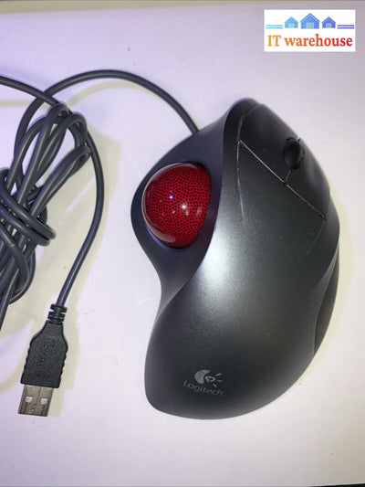 Logitech Dark Silver T-BB18 TrackMan Red Ball Wheel Optical Mouse 810-000766