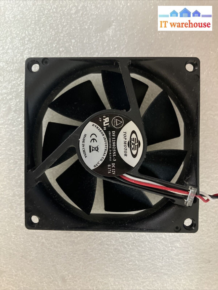 (Lot 10x) Dynaeon DF128025SL-3 Top Motor (8x8x2.5 CM) DC12V 0.17A 3-Wire Fan ~