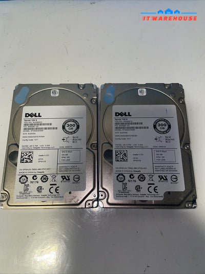 Lot 2 DELL SEAGATE ST300MM0006 300GB 10K 6Gbps SFF Serial SAS Hard Disk Drive