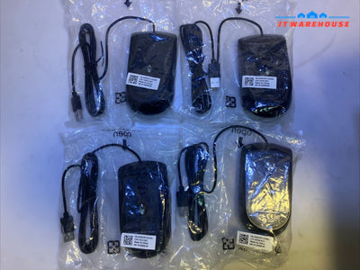 ~ (Lot 2x) New Sealed Dell MS116 Optical Mouse 0DMV3P Black USB Scroll Wheel