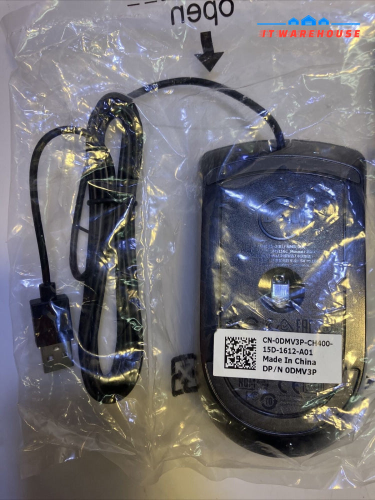 ~ (Lot 2x) New Sealed Dell MS116 Optical Mouse 0DMV3P Black USB Scroll Wheel