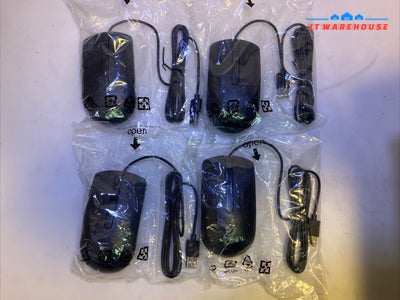 ~ (Lot 2x) New Sealed Dell MS116 Optical Mouse 0DMV3P Black USB Scroll Wheel