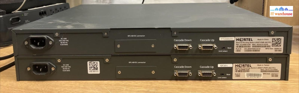~ Lot 2x Nortel Avaya 4550T-PWR AL4500A12-E6 48-Port PoE Ethernet Routing Switch