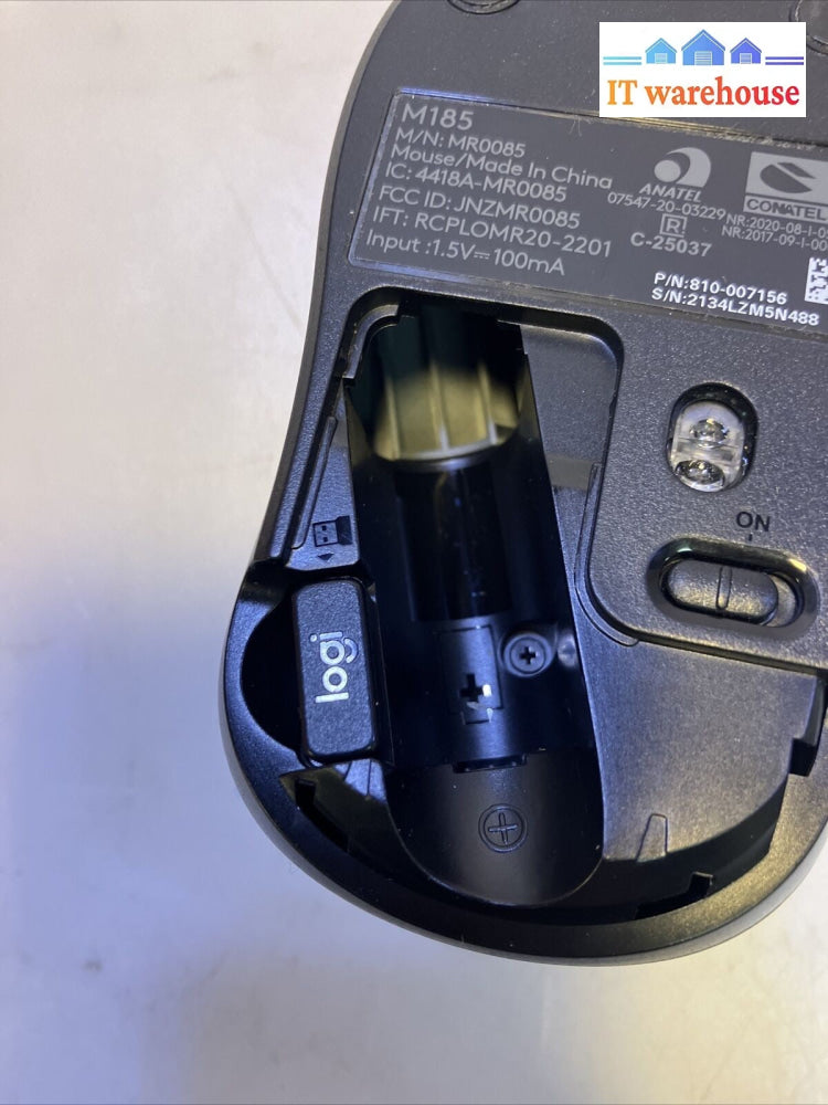 ~ (Lot 4x) Logitech M185 Black Wireless Optical Mouse + USB receiver