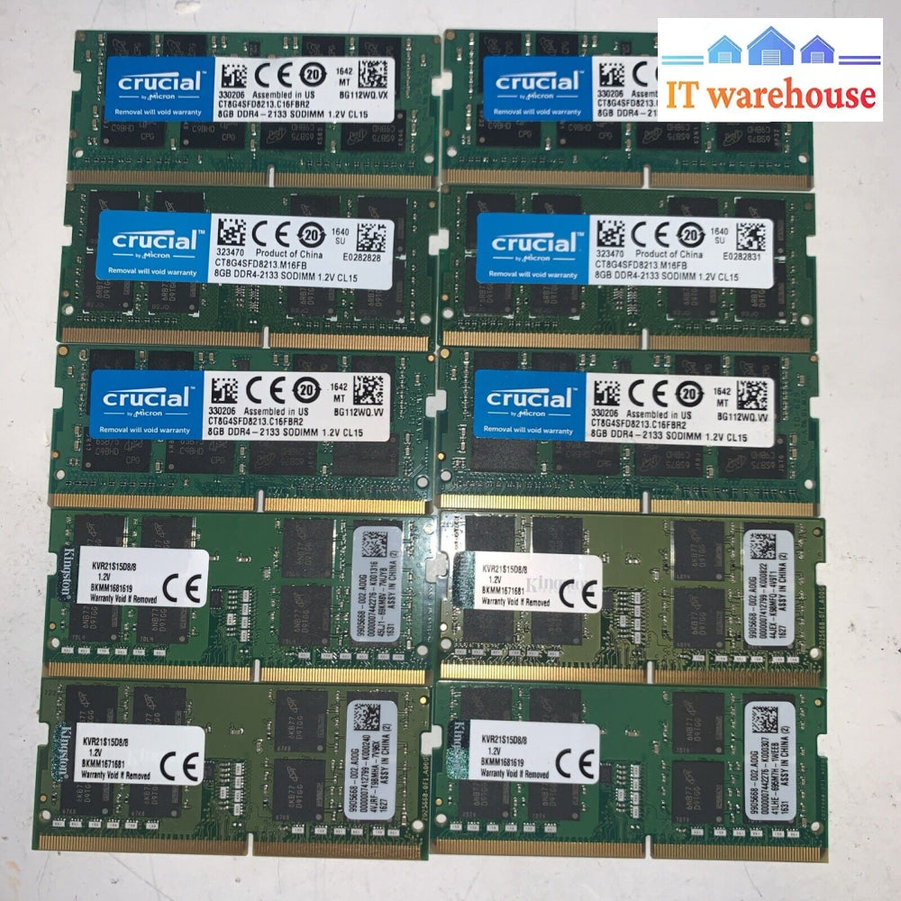 Lot of 10 8GB DDR4 PC4 LAPTOP SODIMM MEMORY