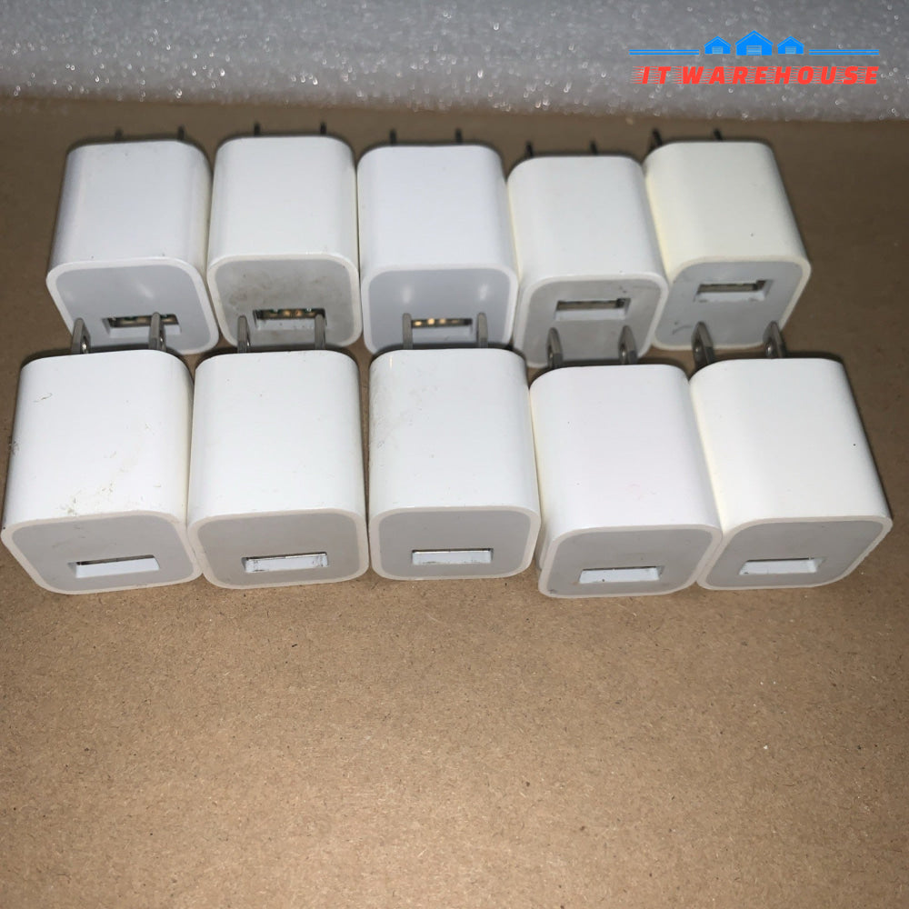 Lot of 10 Apple USB 5V power adapter charger for cell phone's, etc.