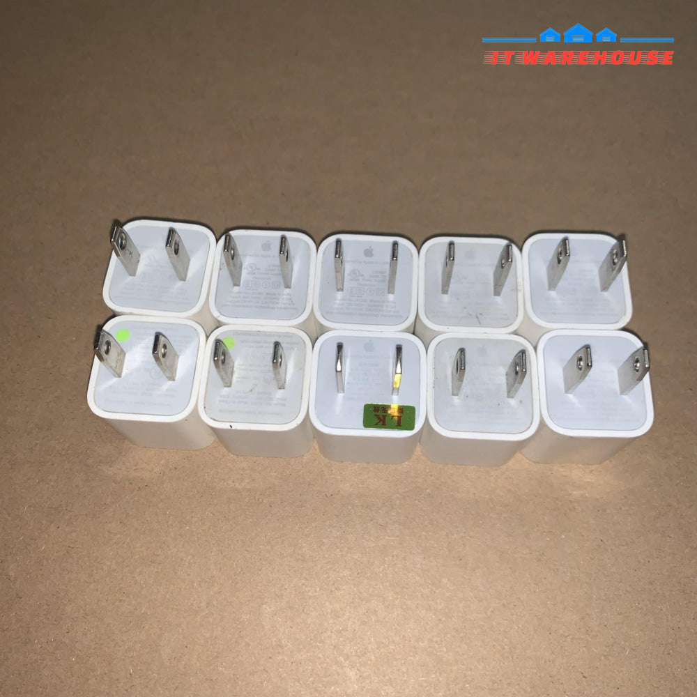 Lot of 10 Apple USB 5V power adapter charger for cell phone's, etc.