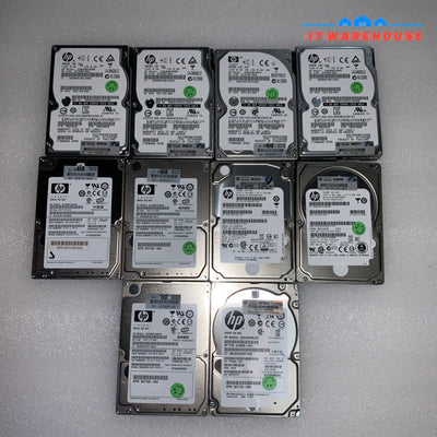 Lot of 10 HP 300GB 2.5’’ SAS hard drive (not for desktops or laptops)
