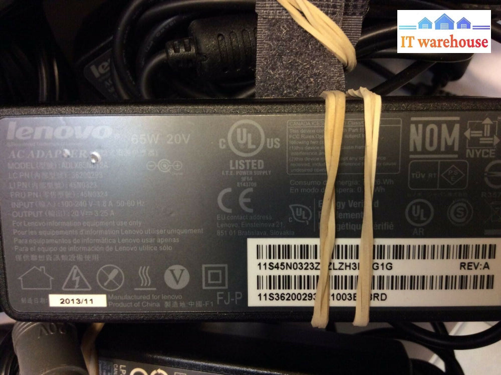 Lot of 10 Lenovo 65W AC Adapter Charger For  T510 T520 T530 T410 T420 T430 T430s
