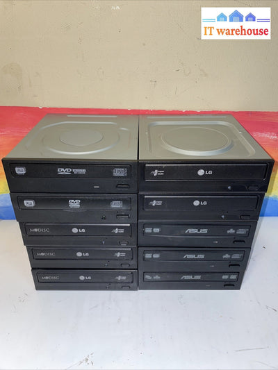 Lot of 10 SATA DVD Rewriteable and DVD CD Player For Internal Desktop PC