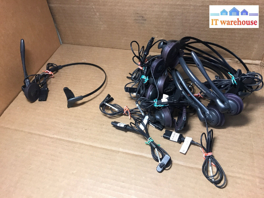 Lot of 11 plantronics H14n headsets (No pad)