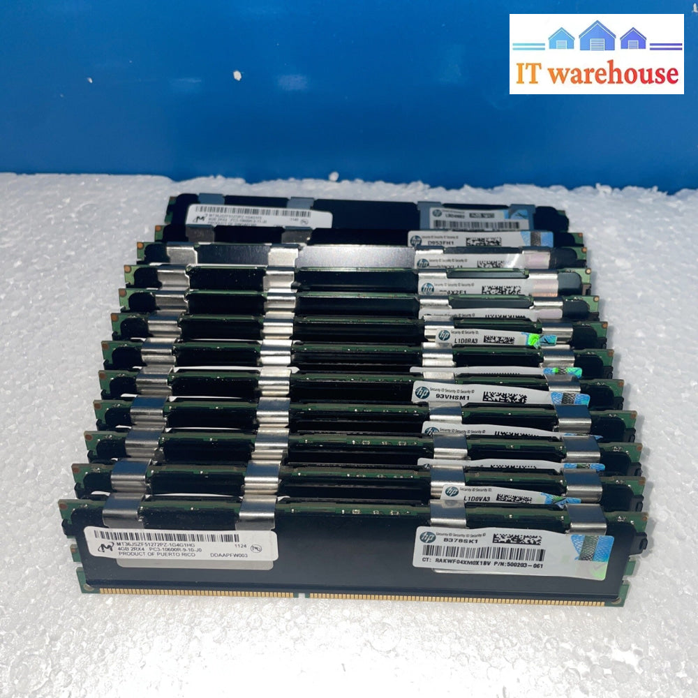 (LOT OF 12)  4GB Micron MT36JSZF51272PY PC3-8500R DDR3 Server Memory
