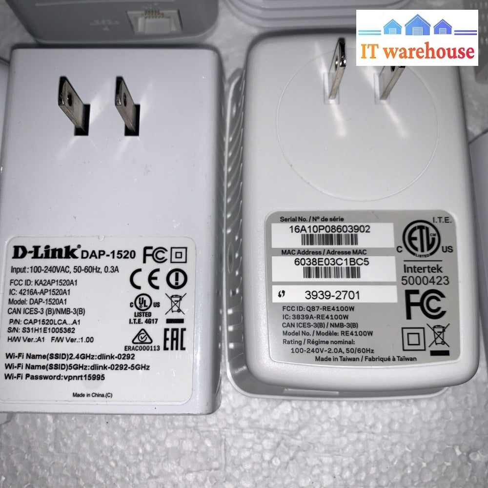Lot of 12 D-Link / Tenda/ Linksys/ Netgear/etc Wi-Fi Universal Range Extender