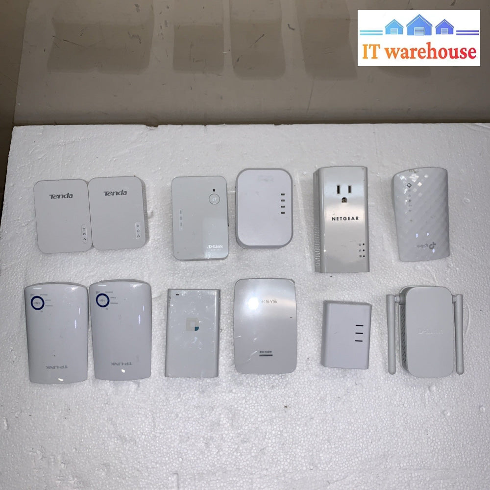 Lot of 12 D-Link / Tenda/ Linksys/ Netgear/etc Wi-Fi Universal Range Extender