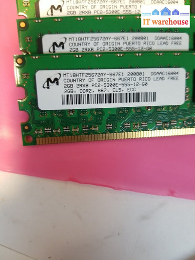 Lot Of 16 Micron 2Gb Ecc 667Mhz Mt18Htf25672Ay-667E1 Memory (For Servers No Pc)