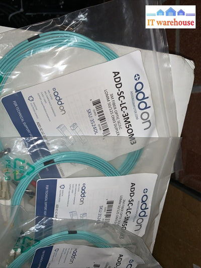 Lot of 18 1M - 15M Length Fiber Optic Patch Cable