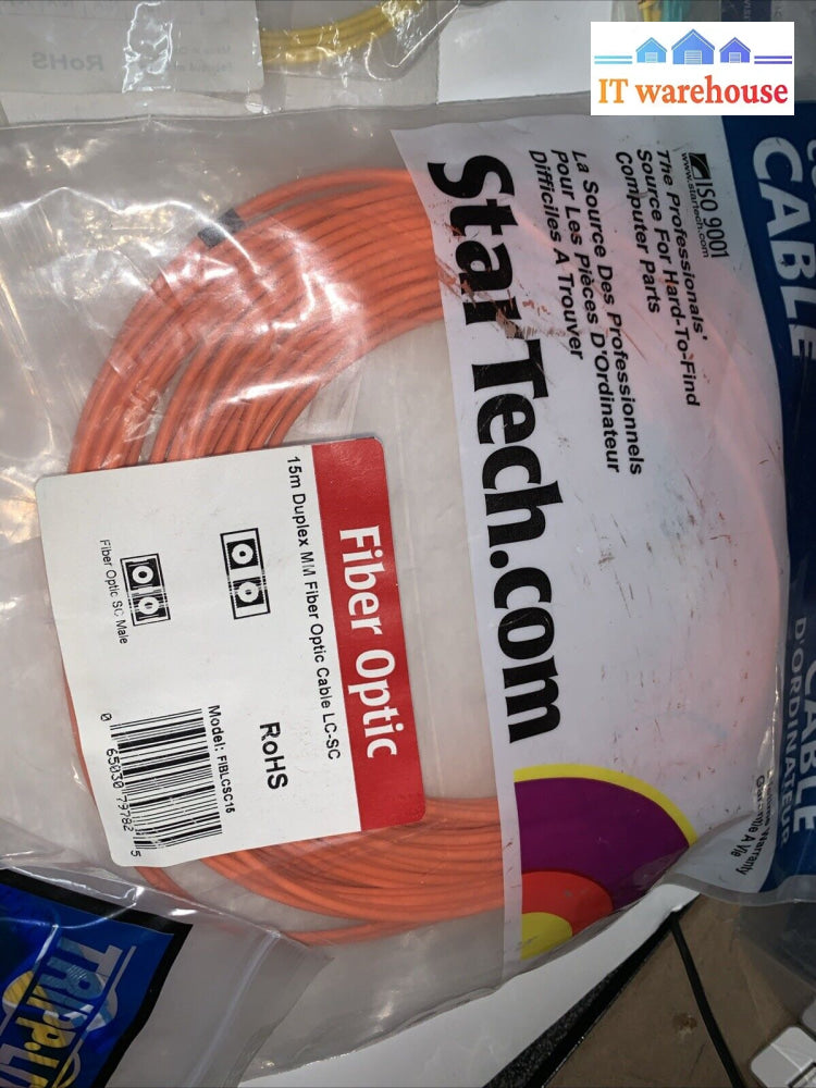 Lot of 18 1M - 15M Length Fiber Optic Patch Cable