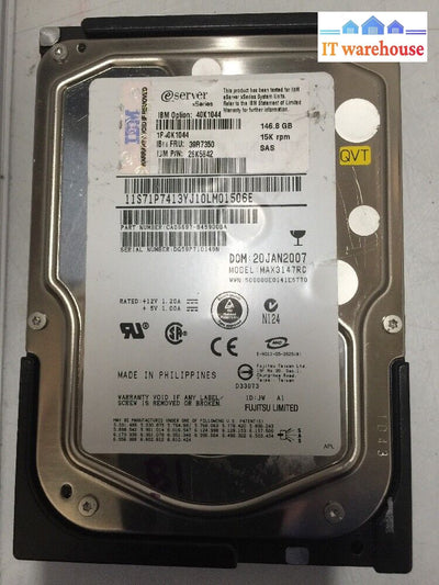- Lot Of 2 39R7350 Ibm 146.8Gb 15K Sas Hard Drive 40K1044 26K5842 Max3147Rc