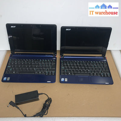 Lot of 2 Acer aspire one 150-1447 ZG5 Intel Atom N270 1.60GHz 1GB RAM 160GB HD
