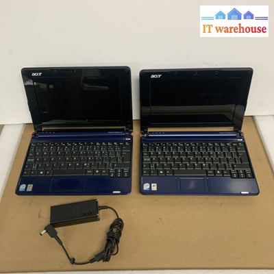 Lot of 2 Acer aspire one 150-1447 ZG5 Intel Atom N270 1.60GHz 1GB RAM 160GB HD