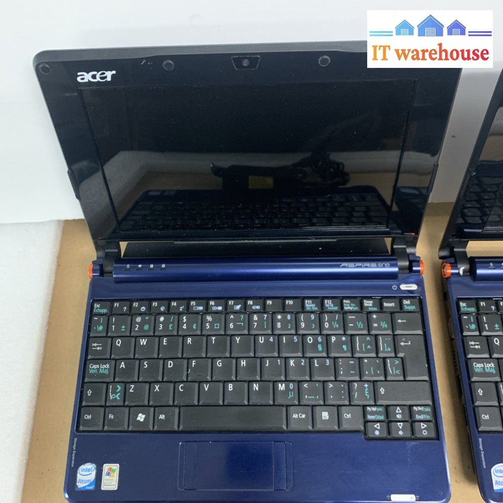 Lot of 2 Acer aspire one 150-1447 ZG5 Intel Atom N270 1.60GHz 1GB RAM 160GB HD