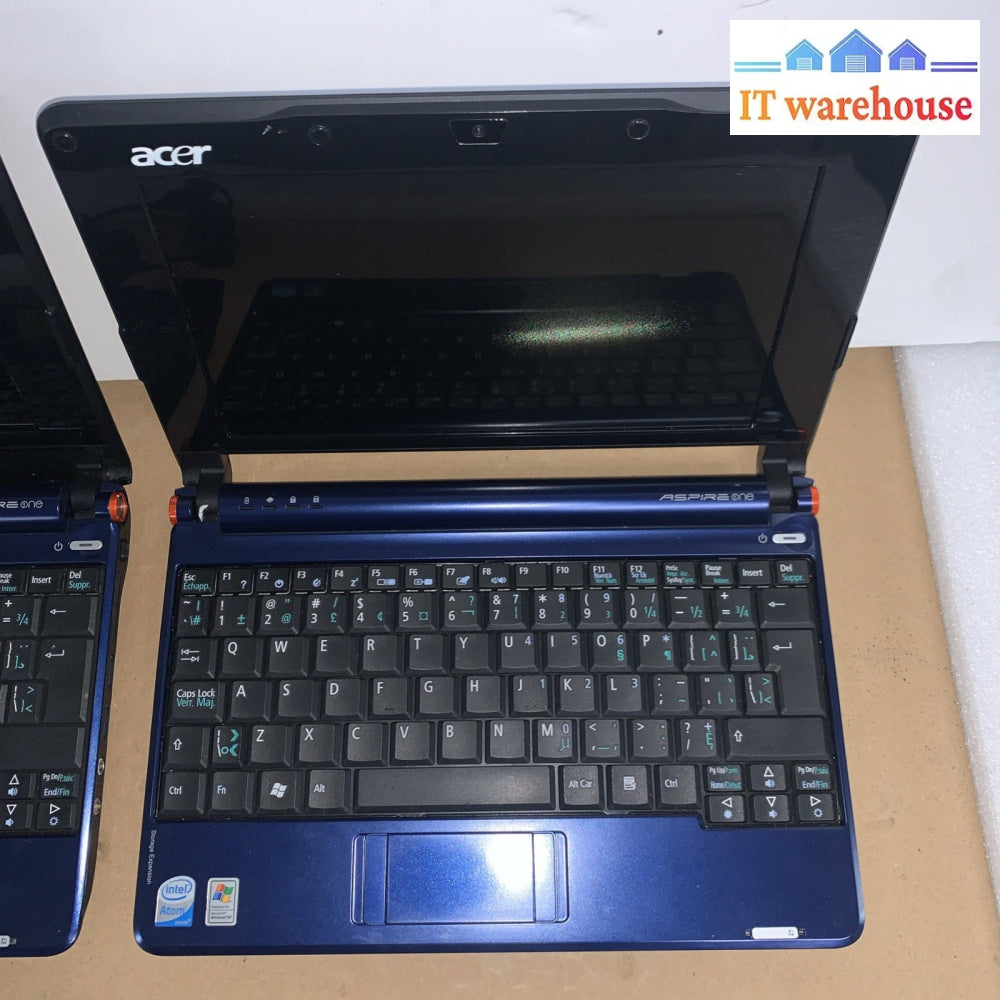 Lot of 2 Acer aspire one 150-1447 ZG5 Intel Atom N270 1.60GHz 1GB RAM 160GB HD