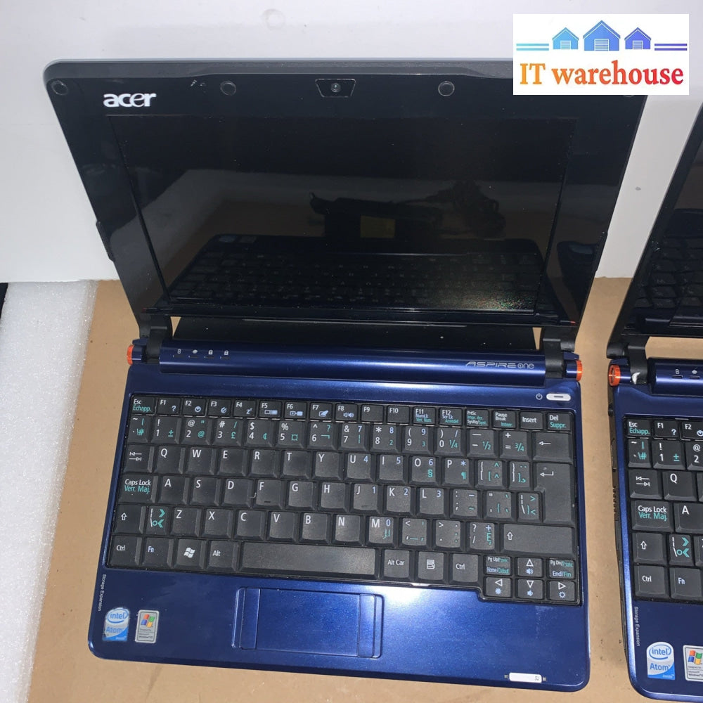Lot of 2 Acer aspire one 150-1447 ZG5 Intel Atom N270 1.60GHz 1GB RAM 160GB HD