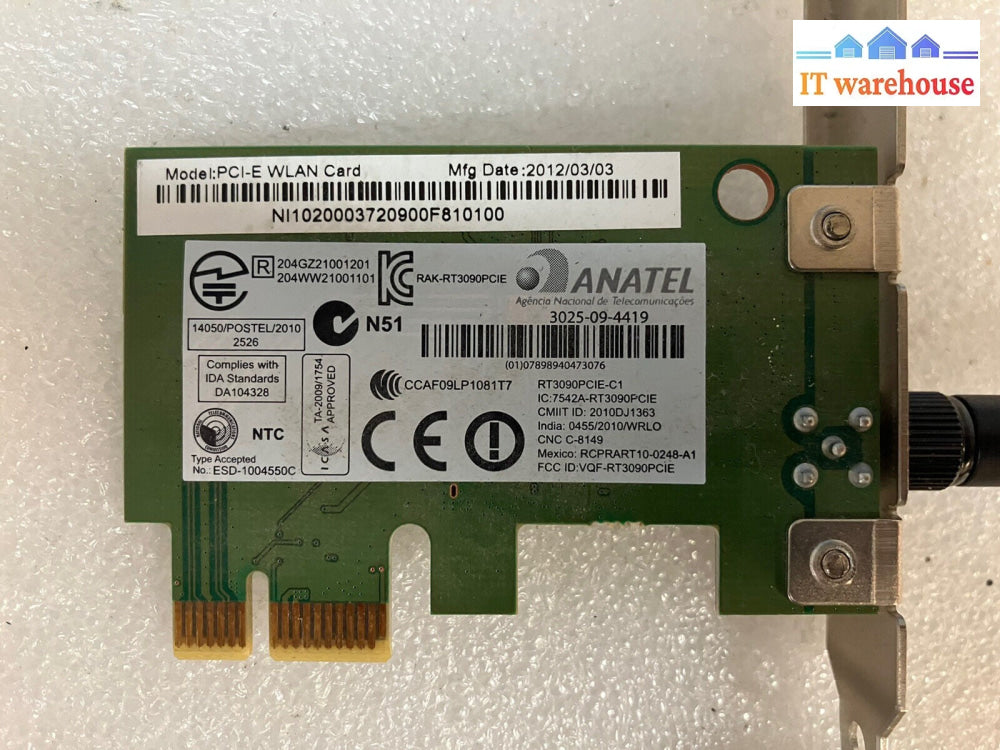 ~ (Lot of 2) ANATEL 3025-09-4419 WN7601R-H1 Desktop Network PCI-e Card W/Antenna