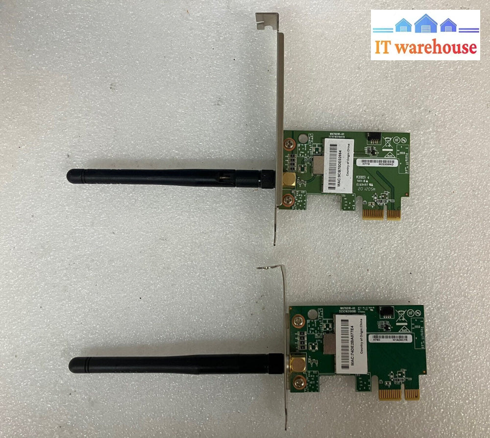 ~ (Lot of 2) ANATEL 3025-09-4419 WN7601R-H1 Desktop Network PCI-e Card W/Antenna