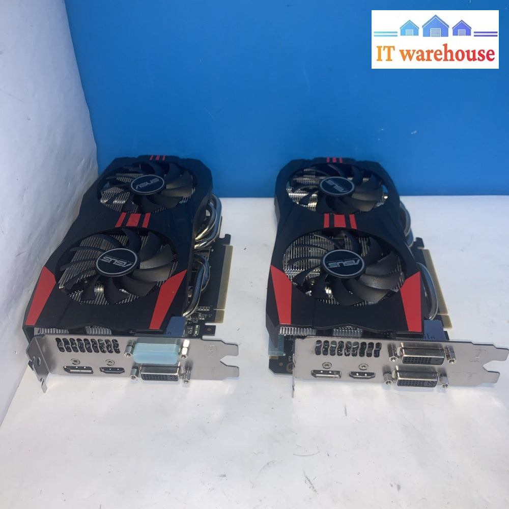Lot of 2 ASUS GeForce GTX 760 2GB GDDR5 DirectCU II Dual Fan GPUs