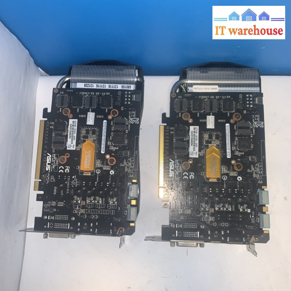 Lot of 2 ASUS GeForce GTX 760 2GB GDDR5 DirectCU II Dual Fan GPUs