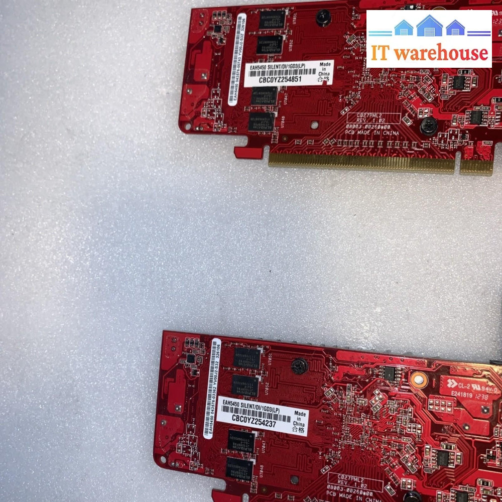 Lot of 2 ASUS Radeon HD 5450 1GB DDR3 Silent PCI-E Video Cards