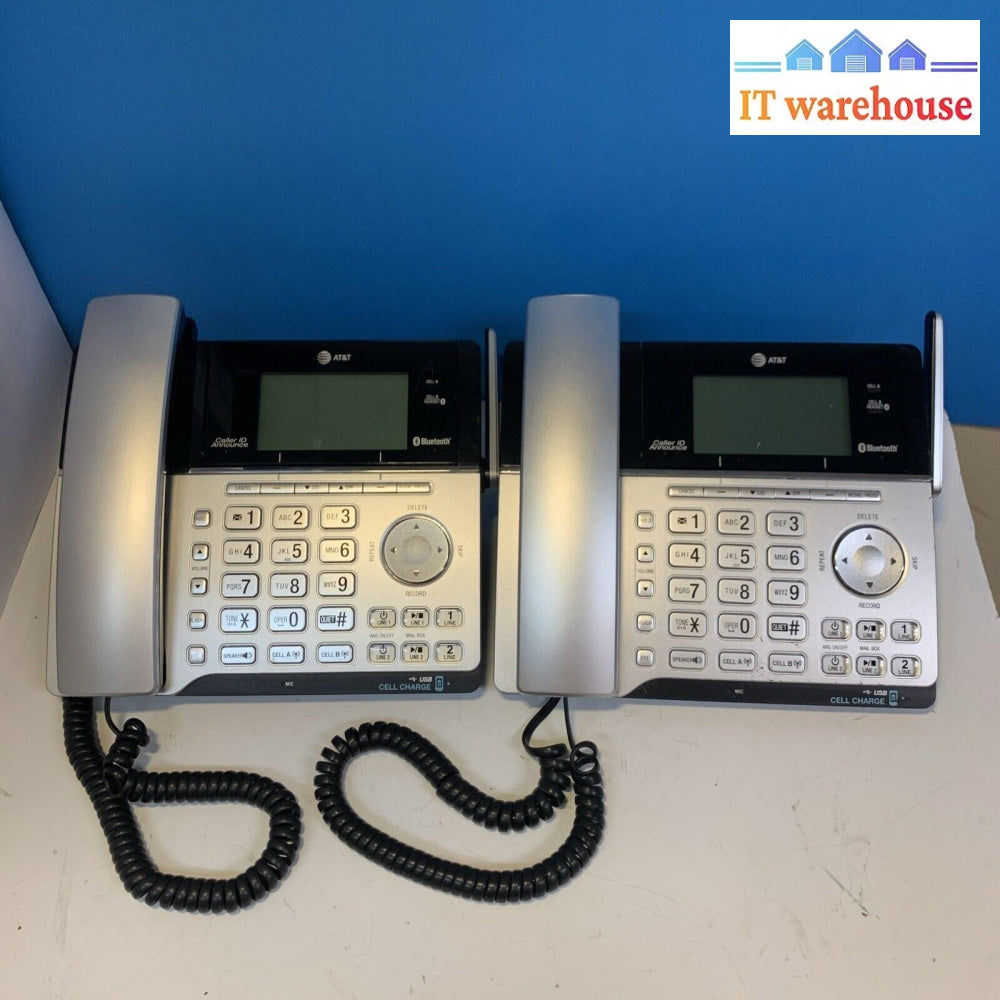 Lot Of 2 AT&T TL86103 2-line Connect to Cell Corded/Cordless Answering main Unit