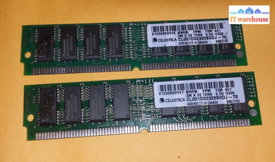 Lot Of 2 Celestica Cl001D02320B0Dj-70 2M X 32 70Ns 5.0V V308 Ram Memory