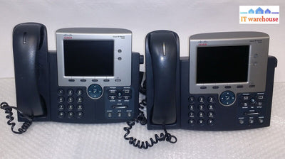 Lot Of 2 Cisco Cp-7945G Poe Color Display Unified Ip Voip Business Telephone